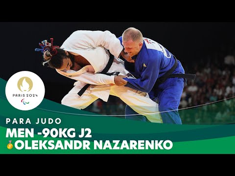 🇺🇦 Ukraine's Oleksandr Nazarenko Wins Men -90Kg J2 Final | Para Judo - Paris 2024 Paralympics