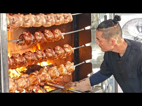놀라운 과정!! 참나무 닭 장작구이 / How to make roasted chicken oak wood / Korean Street Food