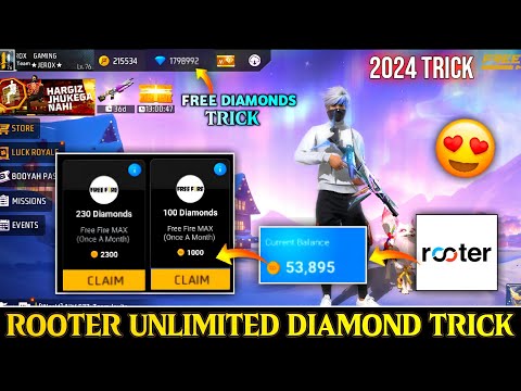 HOW TO USE ROOTER APP FOR FREE FIRE DIAMONDS | ROOTER APP SE DIAMONDS KAISE REDEEM KARE | 2024 TRICK