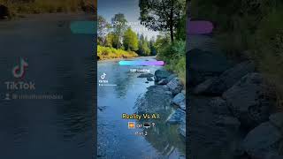 Reality vs A.I. - Which one is better? #realityvsai #river #artificialintelligence #sunset #shorts