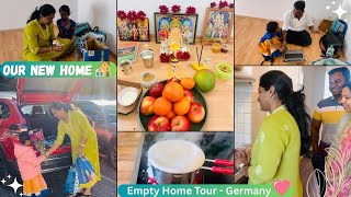 Our Home🏡புது வீடு பால் காய்ச்சியாச்சு 🙏 Empty Home Tour In Germany 🤩Tamil Vlog-New Beginning ❤️