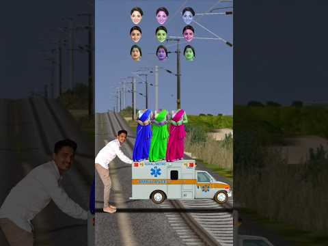 Funny cute dancing aunty vs ambulance stop the high-speed train #shortsfeed #trendingshorts