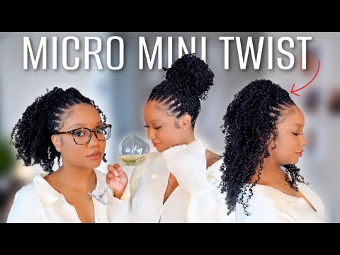 *NEW*Amazon Micro Mini Twist On My Natural 4b 4C Hair 📌 $30 Easy Protective Style under 2 Hours!