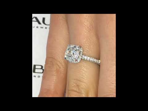 2.3 ct Cushion Diamond Hidden Halo Ring