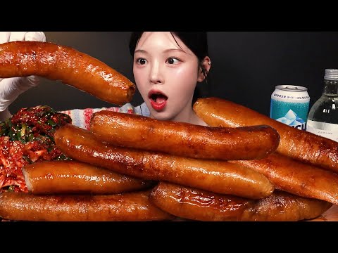 SUB)레전드 대왕 통대창 먹방! 크러시맥주에 파김치 실비김치까지 대창 소맥 꿀조합 Beef Intesine & Beer Mukbang Asmr