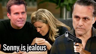 Sonny is jealous of the love between Drew & Carly, destroys by destroying Drew ABC General Hospital