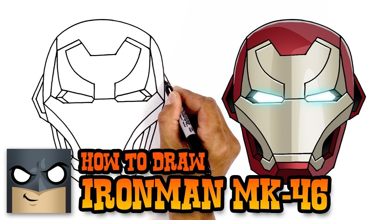 How to Draw Iron Man - MK-46 Helmet Tutorial