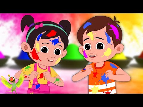 Holi Hai Holi Hai, होली है, Nursery Rhymes and Colour Song for Kids, Happy Holi