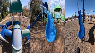 Blue playground parkour climbing POV!