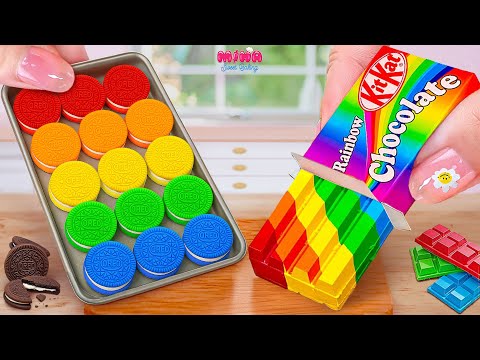 🍰Ultimate Oreo vs KitKat Rainbow Battle🍰Satisfying Mini Colorful Chocolate Cake | Mina Sweet Baking