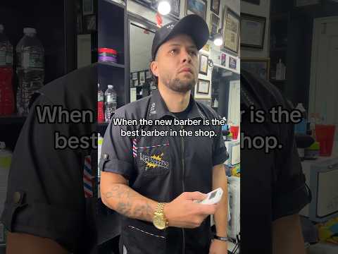 Bro is so mad at the new hire lol #barber #barbershop