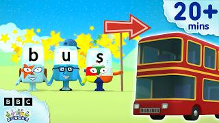 Let's Get the Bus to School! | Learn to Read and Spell for Kids Compilation | Alphablocks