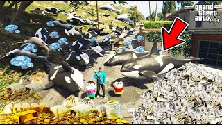 GTA5   Franklin, ShinChan Stealing Diamond Car & Gold Military Car and Earn $1000000000  In gta v