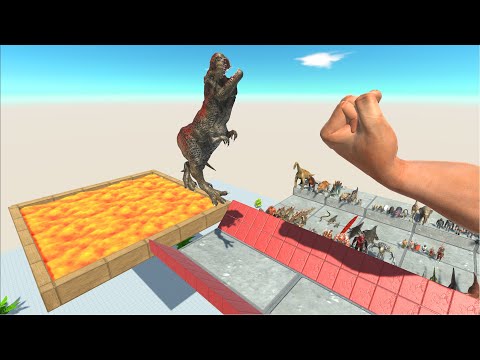 Mega Punch Over Lava - Animal Revolt Battle Simulator