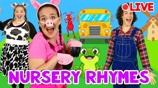 🔴 Nursery Rhymes - Old MacDonald, Wheels on the Bus, Five Speckled Frogs - 24/7 Livestream