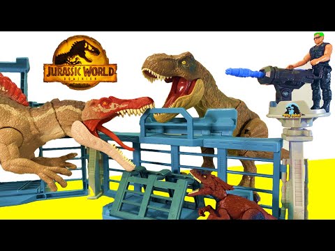 ๐ฆ JURASSIC WORLD DOMINION Dinosaur Figure Opening ๐ฆ Playset + T-REX + Spinosaurus