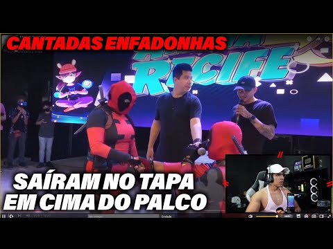HUDSON AMORIM REAGINDO SAÍRAM NO TAPA EM CIMA DO PALCO! Muca Muriçoca