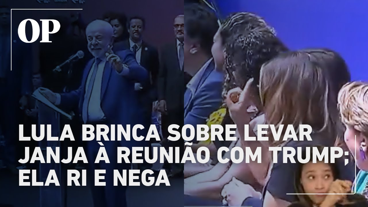 Lula diz que quer levar Janja para encontro com Trump; veja o momento em que ela nega e ri