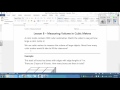 Volume Measurement Concepts