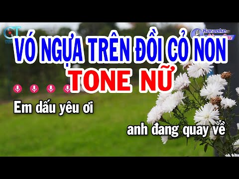 Karaoke Vó Ngựa Trên Đồi Cỏ Non Tone Nữ ( Dm ) Nhạc Sống Mới || Karaoke Đồng Sen