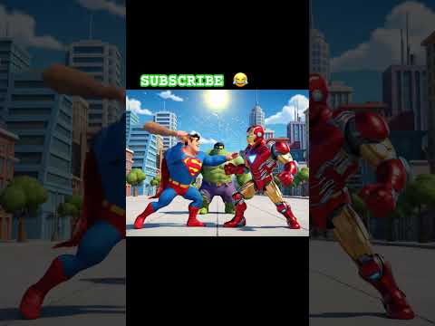 supermen 😂😂 #youtubeshorts #funnycartoo #viral #hulk #cartton #supermen #ironman #spiderman