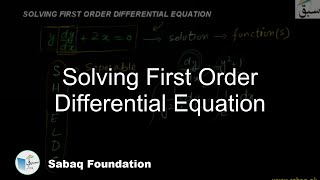 Solving First Order Differential Equation