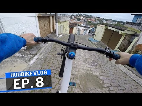 Desci empinando na ladeira de paralelepípedo | HudBikeVlog 8