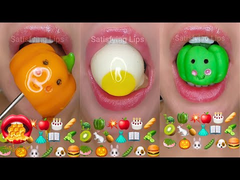 Emoji Food Challenge Satisfying ASMR Eating Mukbang
