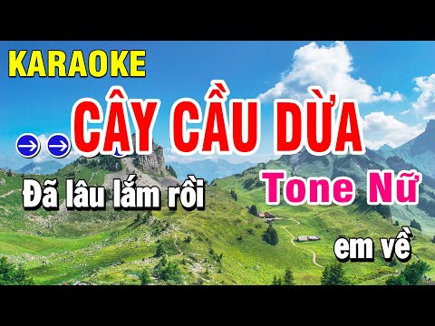 Karaoke Cây Cầu Dừa Nhạc Sống Tone Nữ  Cha Cha Cha Huỳnh Anh