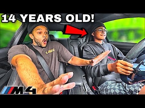 *SCARED* Teaching a 14 Year Old HOW TO DRIVE Highway FAST in a Straight Piped BMW M4 F82! [LOUD]