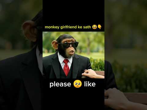 बंदर गया गर्लफ्रेंड से मिलने फिर जो हुआ 😆। #aimonkey #hindicomedy #hindi #aiviralshorts #shortsfeed