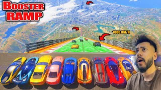 GTA 5 SUPER CARS🚀 VS 10000 BOOSTER RAMP CHALLENGE |ABHISHEKKZ GAMING