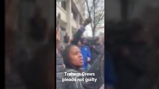 Trahern Crews leads up up with Reparations chant after pleading not guilty in Federal Court.