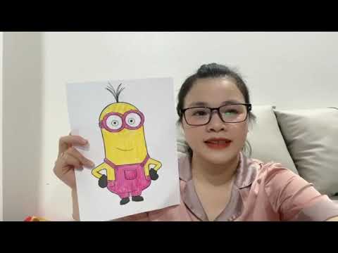 Coloring minion wearing pink shirt  | Trang Coloring