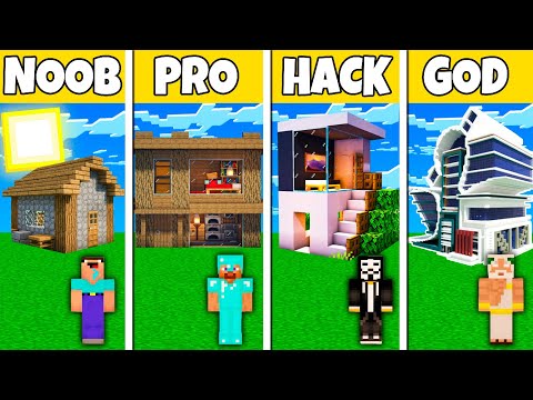 Minecraft Battle: NOOB vs PRO vs HACKER vs GOD SMART HOUSE BUILD CHALLENGE in Minecraft