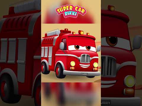 Supercar Rikki And the Fire Truck Saves the Monster Truck! #rikkishorts #mylittletvcartoon