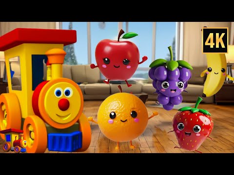 Five Little Fruits Juming on the Bed Animated kids Songs