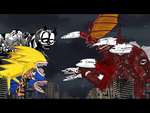 Shin Sonic, Super Silver The hedgehog  vs Gorefield, Infected Sky Compilation Animation