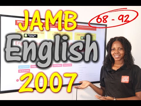 JAMB CBT English 2007 Past Questions 68 - 92