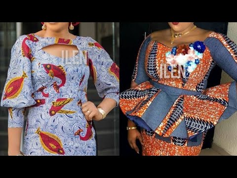 Trendy Ankara Wax Print Dress: Ankara Long Skirt & Blouse |Ankara Peplum Tops | Unique Ankara Styles