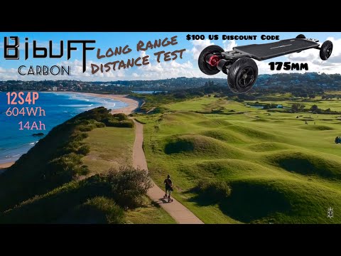 BiBuff Carbon 175mm Pneumatic - Long Range Distance Test - Andrew Penman EBoard Reviews- Vlog No.180