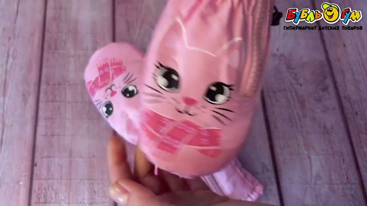 Рукавицы Lanson Kids Котик в шарфе розовые - видео