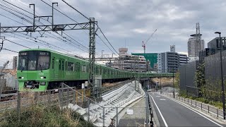 4/7 京王8000系高尾山トレイン聖蹟桜ヶ丘手前その2  折り返して来た所を撮影