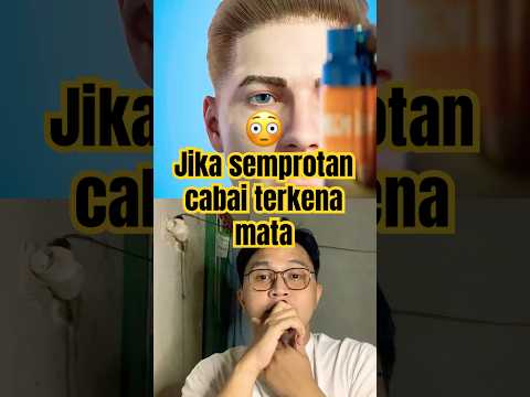 Efek semprotan cabai 😳 #skincare #animation #science #eyes