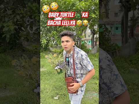 Baby 😳Turtle 🐢bacha lekar Bhaag Gaya ￼🤣🤣😳