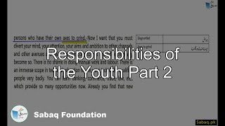 Responsibilities 
of the Youth Part 2