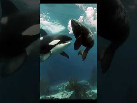Seal Pretends to Be a Fish… and Plays with an Orca?! 🐟😨 #Shorts