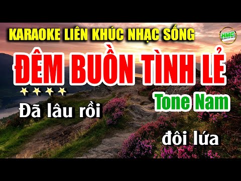 Karaoke Liên Khúc Trữ Tình Tone Nam Dễ Hát | Tuyển Chọn Nhạc Xưa Bolero – ĐÊM BUỒN TỈNH LẺ