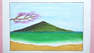 Cara menggambar pemandangan buat pemula - How to draw scenery for beginners 