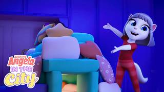 Pillow Fort ⛈️🏰 Talking Angela: In The City | Cartoons for Kids
